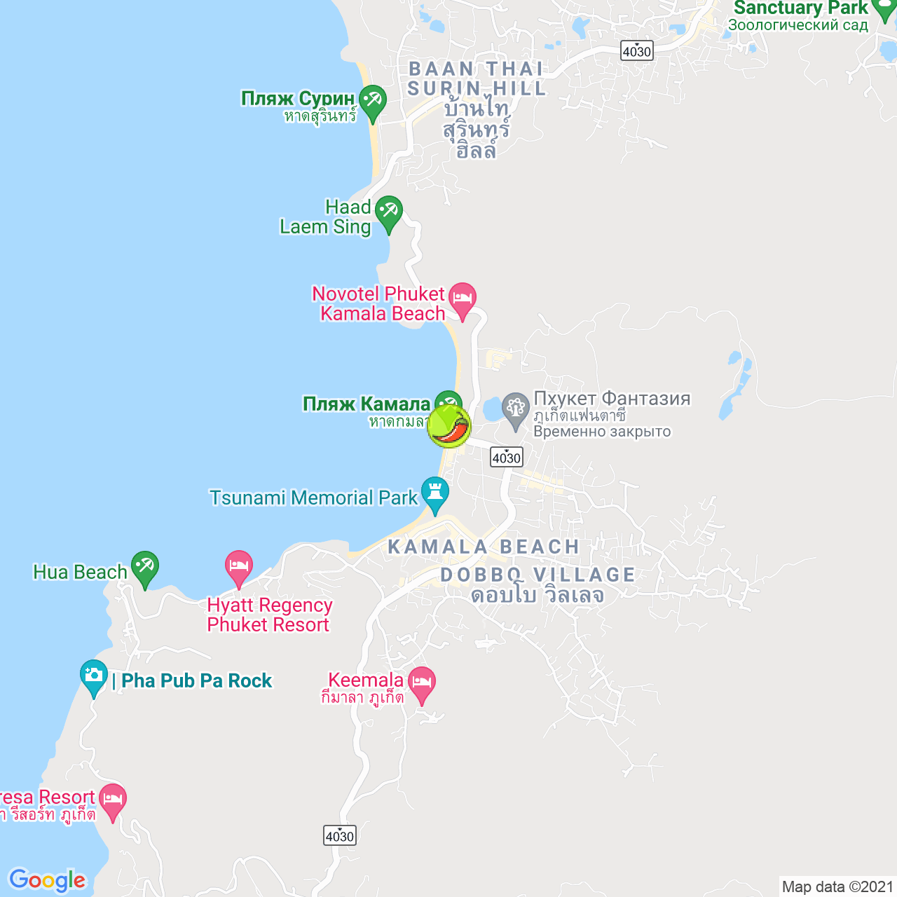 Lillo island на карте Пхукета