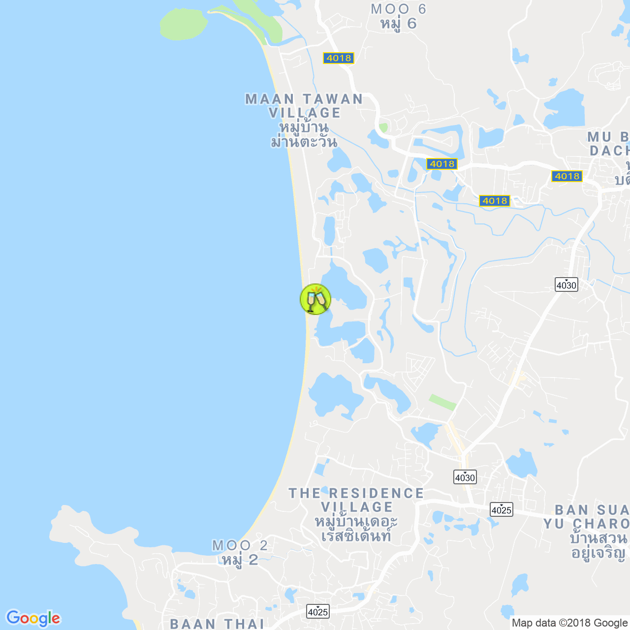 Xana Beach Club на карте Пхукета